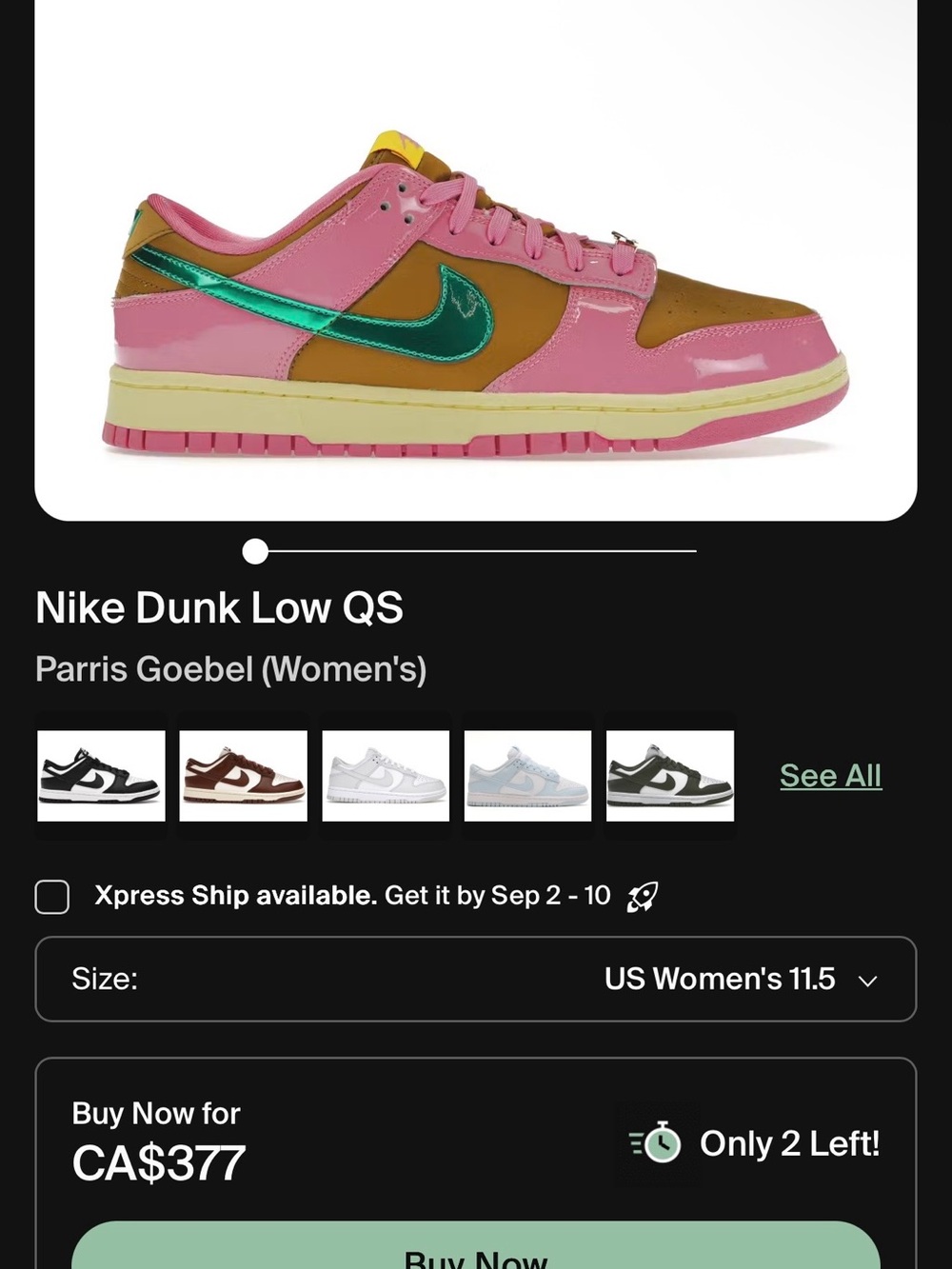 Nike Kids Dunk Low Parris Goebel - Pink / Brown / Teal